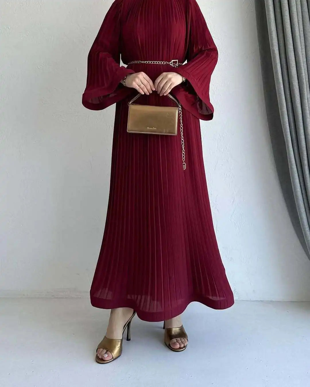 Boutique Wholesale 2025 Summer New Fashionable Round Neck Pleated Loose Casual Women's Dress